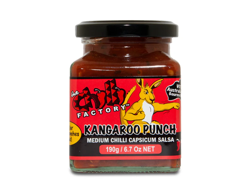 The Chilli Factory - Kangaroo Punch Medium Chilli Capsicum Salsa, 190g