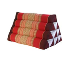 Thai kapok cushion Triangle Pillow Backrest Cushion Kapok Filled - Red