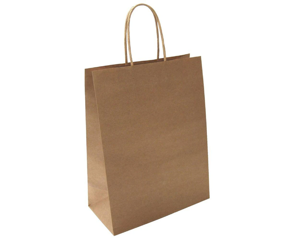 50x STRONG Kraft Paper Bags , Gift Shopping Carry Craft Brown Bag with Handles