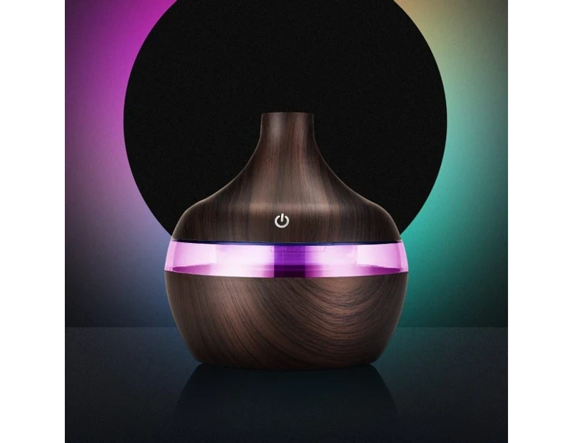 Essential Aroma Oil Electric Humidifier And Diffuser With 5 Cotton Sticks - Dark Wood