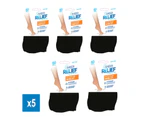 Sheer Relief 5 Pair Women Tight Stockings Comfy Anklets Socks Black Cotton Blend Bulk