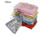 25 Pcs Organza Jewelry Wedding Party Pouch Drawstring Gift Storage Bags