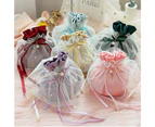 Creative Velvet Wedding Candy Bag Drawstring Festival Party Gift Storage Pouch-Pink