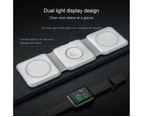 3 in1 Foldable 15W Magsafe Magnetic Wireless Charger Pad-White