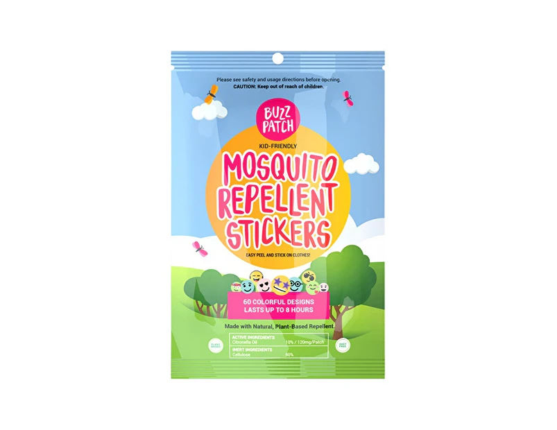 NATPAT BuzzPatch Organic Mosquito Repellent Stickers x 60 Pack