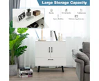 Giantex Modern Storage Cabinet Buffet Sideboard w/Doors & Drawer Floor Cabinet for Living Room Dining Room Entryway White