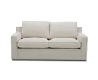 Plushy 2 Seater Sofa Fabric Uplholstered Lounge Couch - Stone