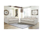 Plushy 2 Seater Sofa Fabric Uplholstered Lounge Couch - Stone