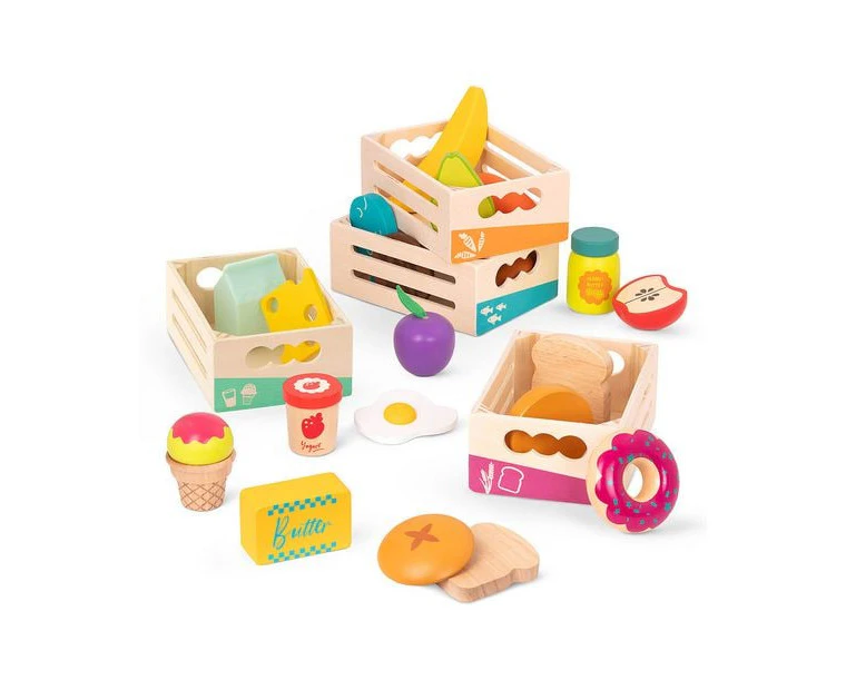 B. toys - Little Foodie Groups - Wooden Play Food Playset