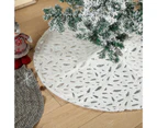Christmas Tree Skirt Soft Exquisite Flannel Winter Large Christmas Tree Mat for Home-Silver