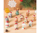 Cartoon Santa Elephant Resin Miniature Figurine Ornament Home Christmas Decor-2#