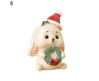 Cartoon Santa Elephant Resin Miniature Figurine Ornament Home Christmas Decor-11#