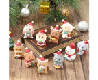Cartoon Santa Elephant Resin Miniature Figurine Ornament Home Christmas Decor-10#