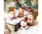 Cartoon Santa Elephant Resin Miniature Figurine Ornament Home Christmas Decor-9#
