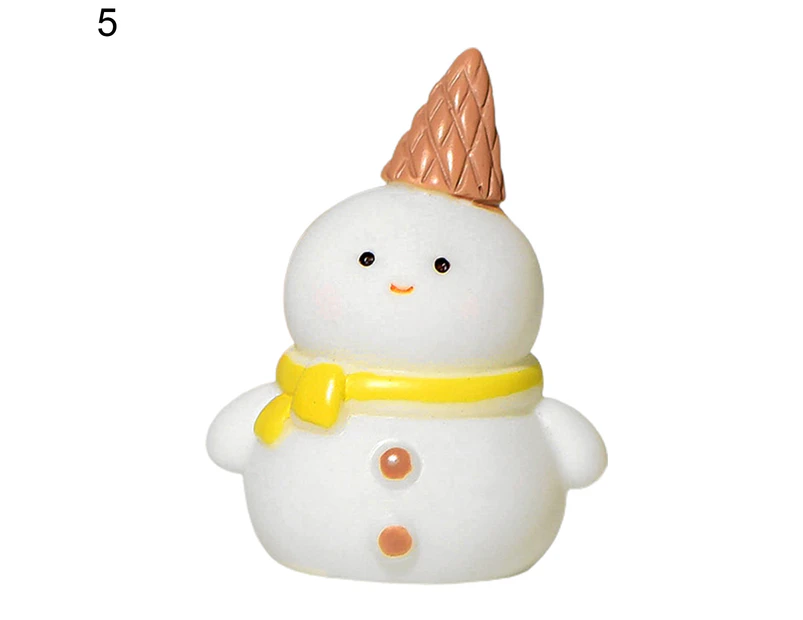 Christmas Gift Box Figurine Lovely Xmas Snowman Micro Landscape Ornament Resin Miniature Toy for Party-11#