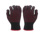 1Pc Dual Use Hair Straightener Curler Hairdressing Heat Resistant Finger Glove Rose Red