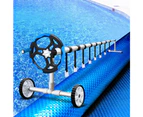 Aquabuddy Pool Cover 500 Micron 9.5x5m Swimming Pool Solar Blanket 5.5m Roller Blue