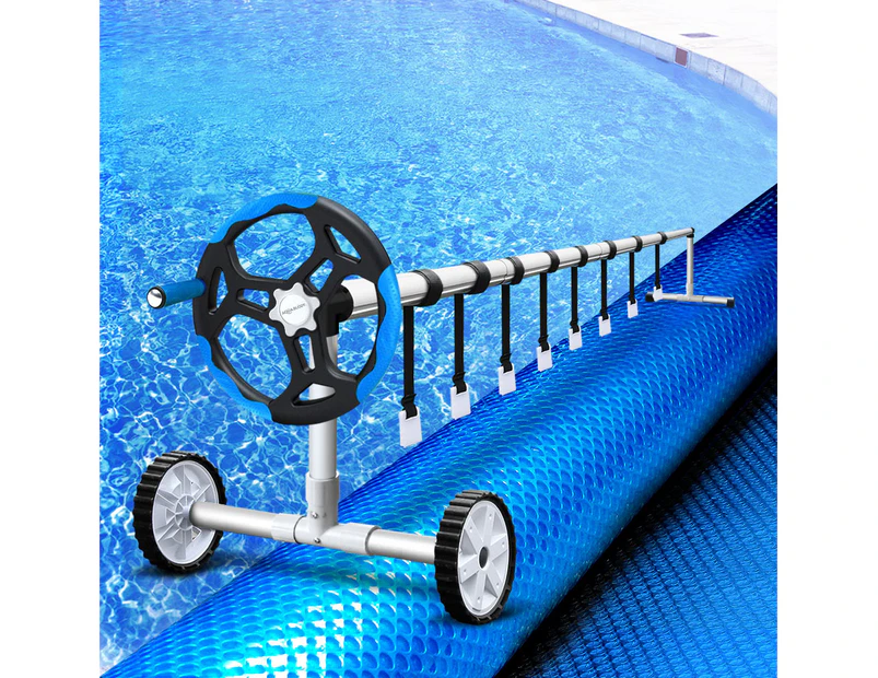 Aquabuddy Pool Cover 500 Micron 9.5x5m Swimming Pool Solar Blanket 5.5m Roller Blue