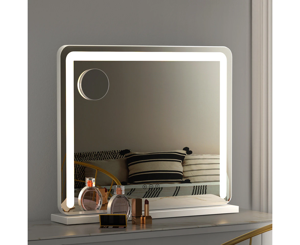 Embellir Makeup Mirror 60x50cm Hollywood Vanity with LED Light Tabletop White