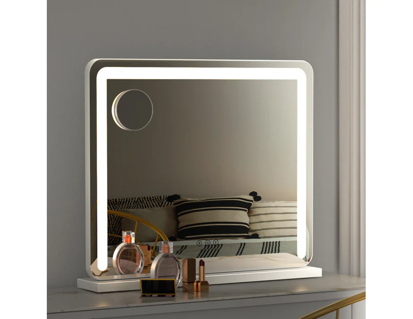 Embellir Makeup Mirror 60x50cm Hollywood Vanity with LED Light Tabletop White