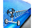 Aquabuddy Pool Cover 500 Micron 11x4.8m Silver Swimming Pool Solar Blanket 5.5m Blue Roller