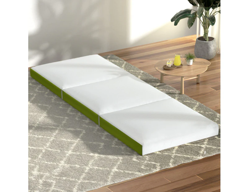 Giselle Bedding Foldable Mattress Folding Foam Trifold Green