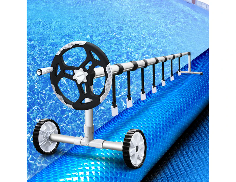 Aquabuddy Pool Cover 500 Micron 10x4m Swimming Pool Solar Blanket 5.5m Roller Blue