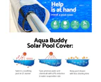 Aquabuddy Pool Cover 500 Micron 9.5x5m Swimming Pool Solar Blanket 5.5m Roller Blue