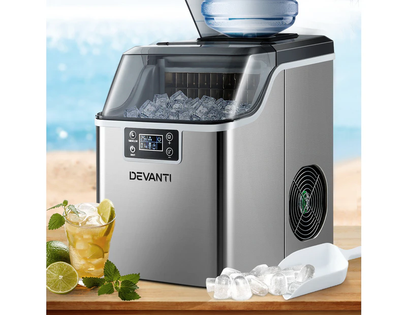 Devanti Ice Maker Machine Commercial Portable Ice Cube Tray Countertop 3.2L