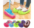 2Pcs Flower Design Home Kitchen Floor Dust Cleaning Slippers Mopping Shoes Cover-Blue