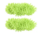 2Pcs Flower Design Home Kitchen Floor Dust Cleaning Slippers Mopping Shoes Cover-Dark Orange