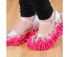 Dust Floor Cleaning Slipper Shoes Mop House Room Cleaner Detachable Shoe Cover-Coffee