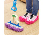 Dust Floor Cleaning Slipper Shoes Mop House Room Cleaner Detachable Shoe Cover-Green