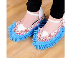 Dust Floor Cleaning Slipper Shoes Mop House Room Cleaner Detachable Shoe Cover-Purple