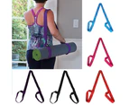 Solid Color Exercise Fitness Yoga Mat Holder Shoulder Strap Carrier Tie Belt-Black - Black