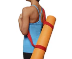 Solid Color Exercise Fitness Yoga Mat Holder Shoulder Strap Carrier Tie Belt-Black - Black