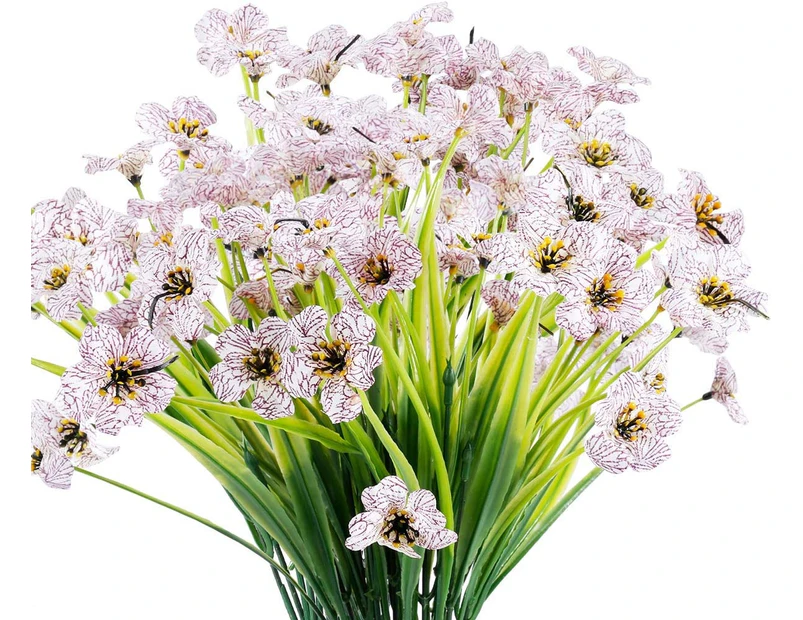 12 Bundles Artificial Flowers Outdoor UV Resistant Fake Flowers
