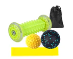 Yoga Block Roller with Trigger Points Massage Ball Latex Belt Body Exercise Set-Yellow5pcs - Yellow