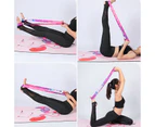 Adjustable Digital Print Thicker Yoga Stretch Band High Density Yoga Mat Sling Strap Fitness Accessories -Multicolor - Multicolor