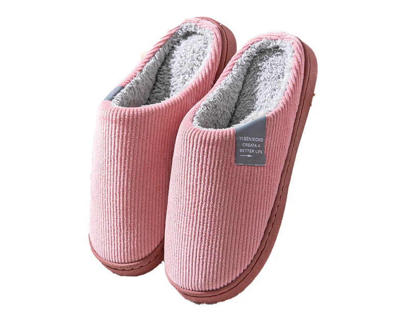 Wear lightweight soft and comfortable women's home slippers - Stripe style light pink