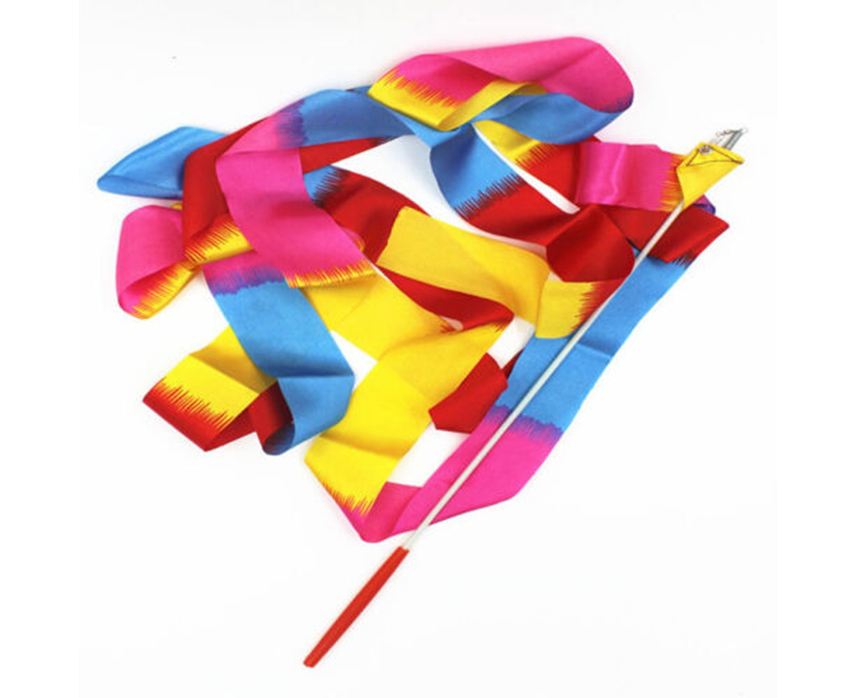 Ocamo 4M Children Dance Ribbons Streamers Art Rhythmic Gymnastics Ribbon Wands Rods 