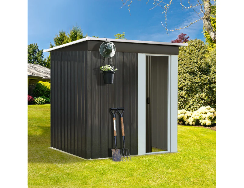 Livsip Garden Shed Outdoor Storage Sheds 1.62x0.86M Workshop Cabin Metal House