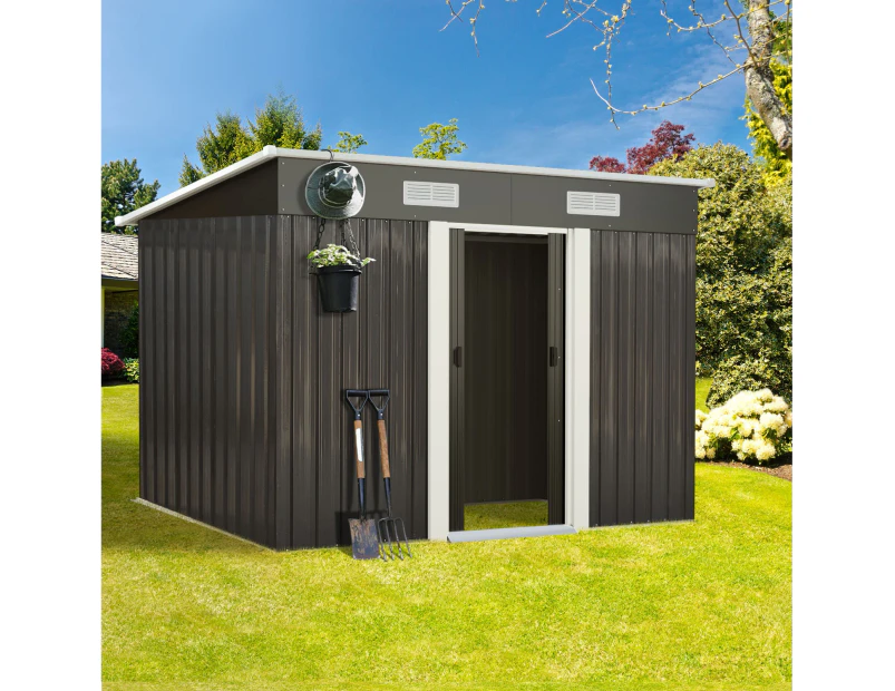 Livsip Garden Shed Outdoor Storage Sheds 2.38x1.31M Workshop Cabin Metal House