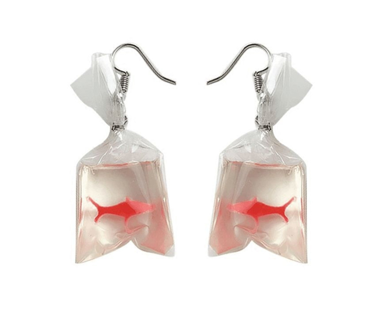 Goldfish Water Bag Shape Dangle Hook Earrings Charm Women Jewelry