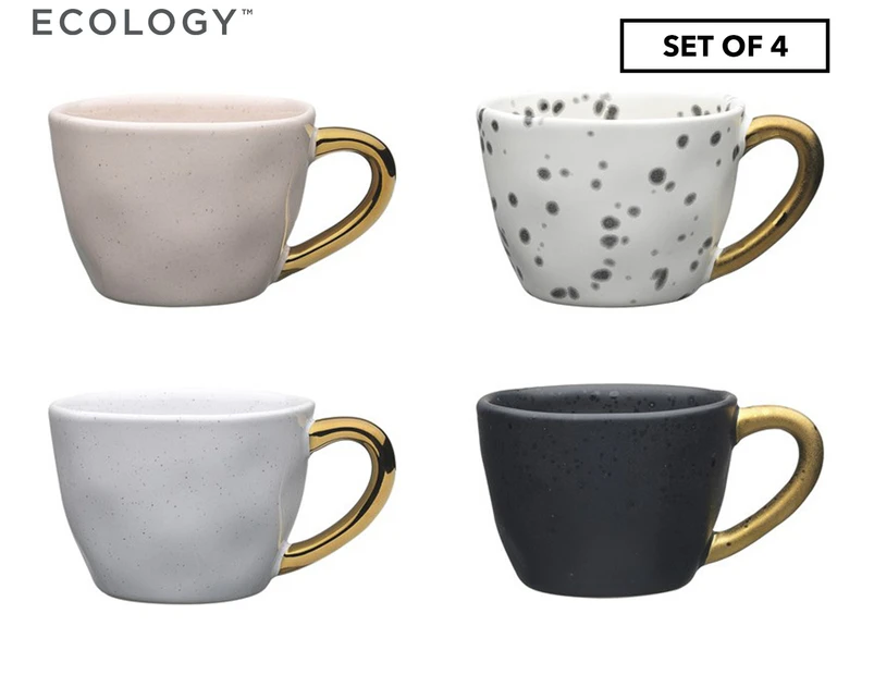 Set of 4 Ecology 60mL Speckle Espresso Mugs - Multi/Gold