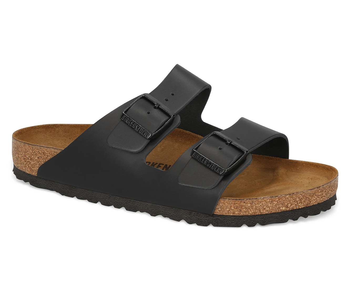 Birkenstock Arizona Natural Leather Upper Leather Insole Narrow Fit Sandals - Black