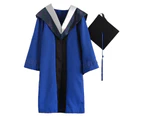 1 Set Graduation Uniform Super Soft Wear Resistant Polyester Bachelor Hat Graduation Cloak Photography Props Set for College Silver Gray