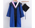1 Set Graduation Uniform Super Soft Wear Resistant Polyester Bachelor Hat Graduation Cloak Photography Props Set for College Pink