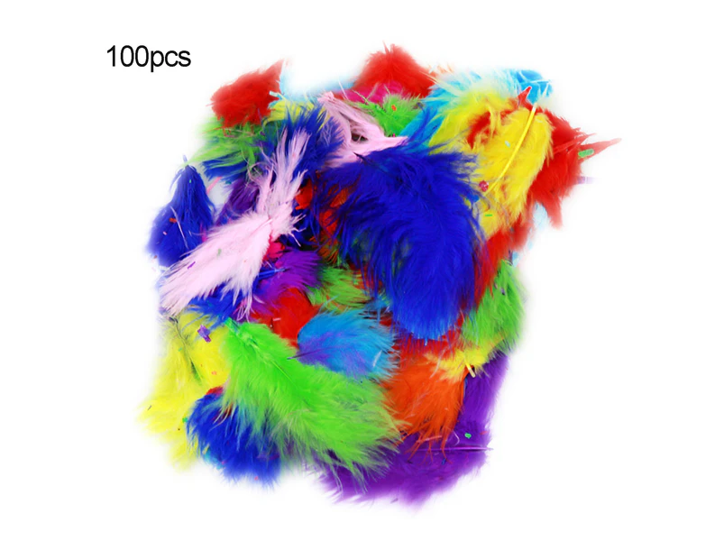 100Pcs 10cm Fluffy Plume Feather DIY Carnival Party Wedding Clothes Sewing Craft Mix Color