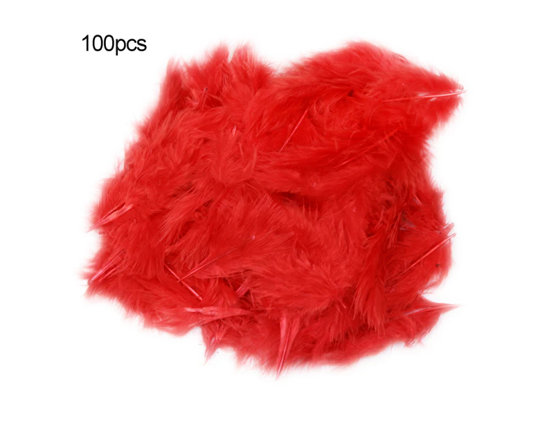 100Pcs 10cm Fluffy Plume Feather DIY Carnival Party Wedding Clothes Sewing Craft Red
